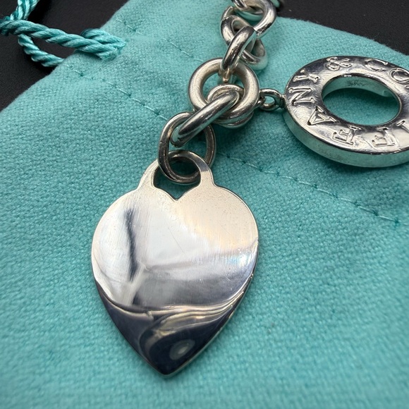 Vintage Tiffany & Co. Sterling Silver Heart Tag Toggle Bracelet 7” Rare - Picture 8 of 8